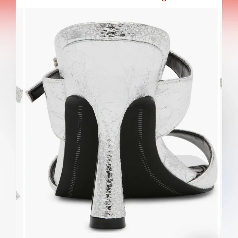 Steven New York Metallic Silver Heeled Sandals